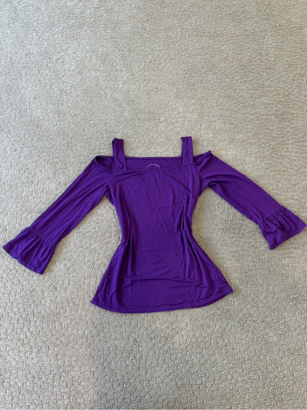 INC International Concepts Purple Cold-Shoulder Bell Sleeve Tunic